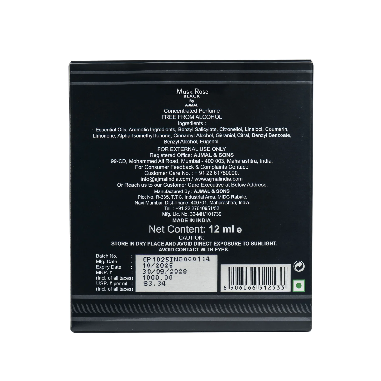 Musk Rose Black Concentrated Perfume 12 ML for Unisex - Image 5